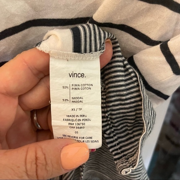 Vince Sweater Very Light Knit Striped Pima Cotton & Modal Women's Size XS - Picture 4 of 4
